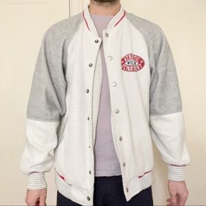 Vintage Wilson Varsity Fleece Snap Button Sweater Jacket Men’s Size Medium